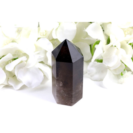 Obelisk záhněda 80x35x29 mm - kouřový křišťál z Brazílie