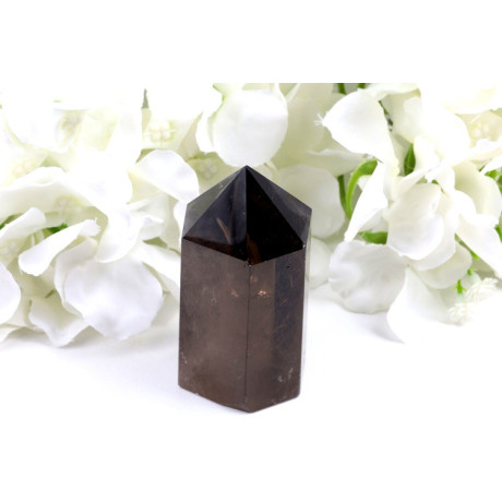 Obelisk záhněda 79x37x31 mm - kouřový křišťál z Brazílie