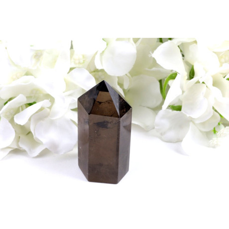 Obelisk záhněda 75x34x26 mm - kouřový křišťál Brazílie