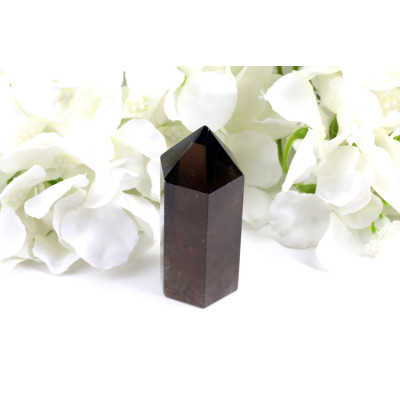 Obelisk záhněda 75x31x24 mm - Kouřový křišťál Brazílie