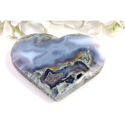 Mechové achátové srdce 120x104 mm | Brazilský achát
