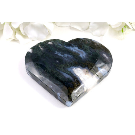 Mechové achátové srdce 102x92 mm | Brazilský achát