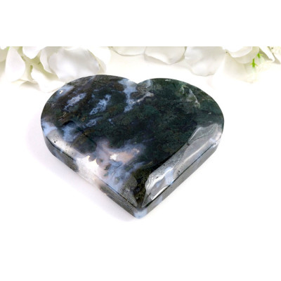 Mechové achátové srdce 102x92 mm | Brazilský achát