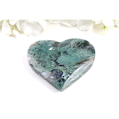 Mechové achátové srdce 91 mm • Brazílie • 185 g