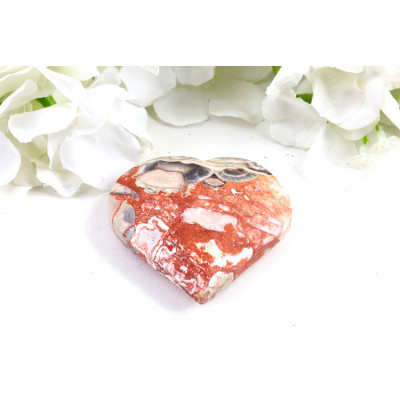 Penízkový achát srdce 64mm - láska a prosperita