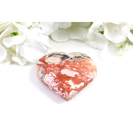 Penízkový achát srdce 64mm - láska a prosperita