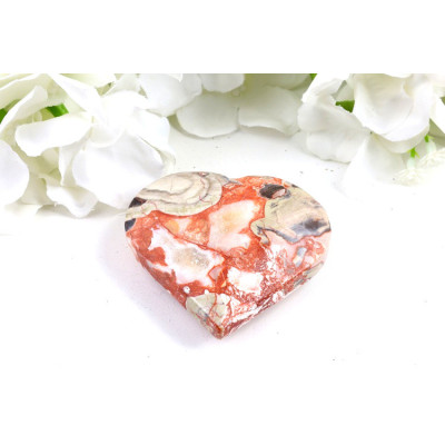Penízkový achát srdce 64mm - láska a prosperita