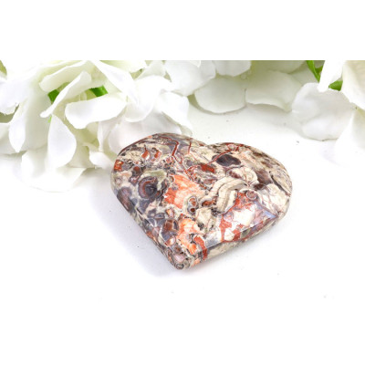 Srdce z penízkového achátu 69x62 mm | Levné minerály