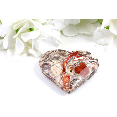 Srdce z penízkového achátu 69x62 mm | Levné minerály