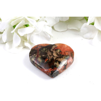 Srdce z penízkového achátu 61x54 mm | Levné minerály