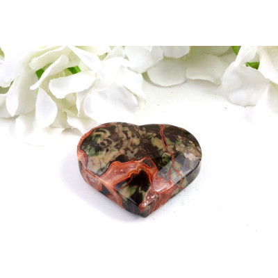 Srdce z penízkového achátu 61x54 mm | Levné minerály