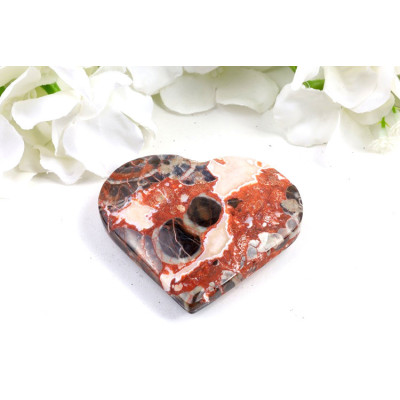 Srdce z penízkového achátu 70x64 mm | Levné minerály