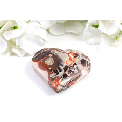 Srdce z penízkového achátu 66x61 mm | Levné minerály