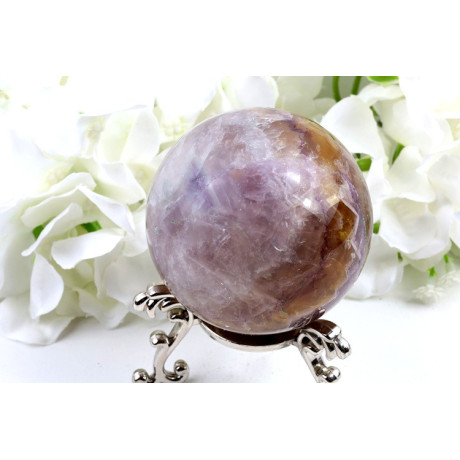 Koule Fluorit 67mm | Madagaskar | Fialovo-hnědá koule