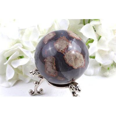 Fotbalový achát koule 64 mm | Madagaskar | 360 g