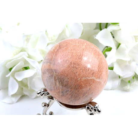 Oranžový měsíční kámen koule 66 mm | Madagaskar