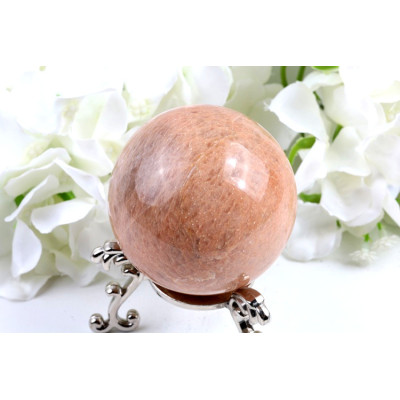 Oranžový měsíční kámen koule 64 mm | Madagaskar