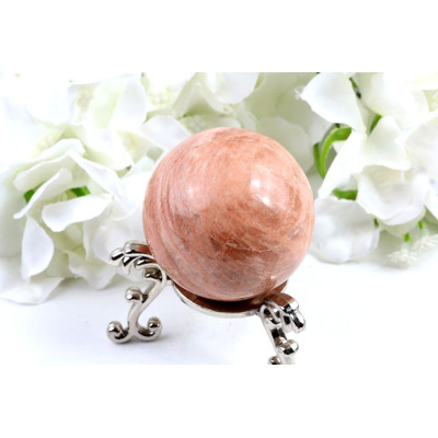 Oranžový měsíční kámen koule 55 mm | Madagaskar