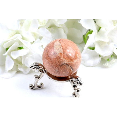 Oranžový měsíční kámen koule 46 mm | Madagaskar