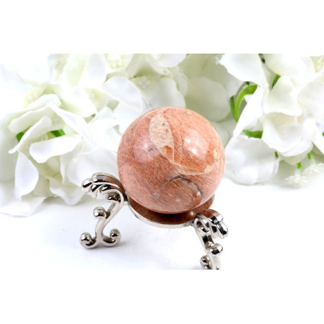 Oranžový měsíční kámen koule 46 mm | Madagaskar