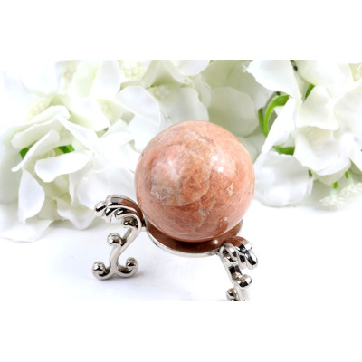 Oranžový měsíční kámen koule 46 mm | Madagaskar