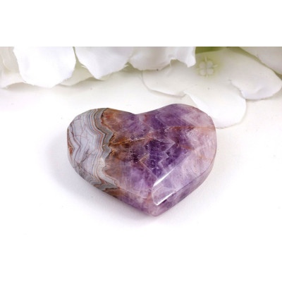 Ametyst achát srdce 54mm | Brazilský minerál