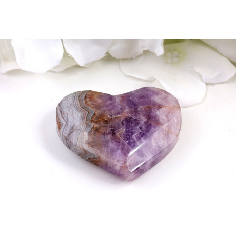 Ametyst achát srdce 54mm | Brazilský minerál