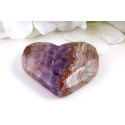 Srdce z ametystu achátu 63x53 mm - fialový kámen Brazílie