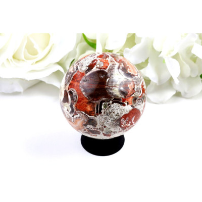 Koule Penízkový achát 61 mm - přírodní číns