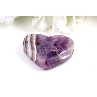 Srdce Ametyst achát 60x48 mm | Brazilský minerál