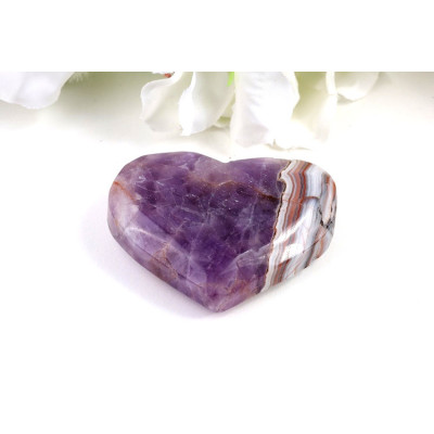 Srdce Ametyst achát 60x48 mm | Brazilský minerál