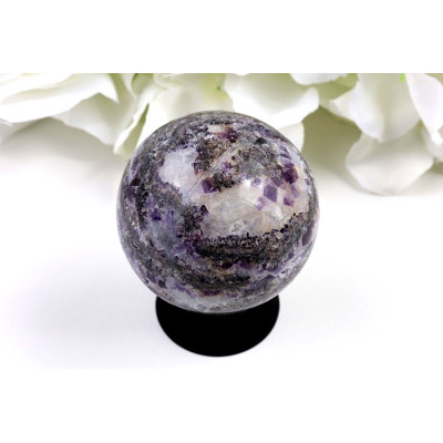 Koule Zebra fluorit 50 mm - Unikátní kámen z Číny 196 g