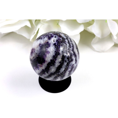 Koule Zebra fluorit č. 39 (47 mm) - přírodní kámen z Číny