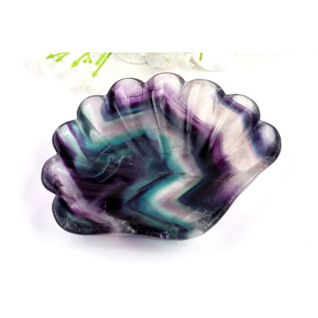 Duhový fluorit mistička 114×94 mm | Levné minerály