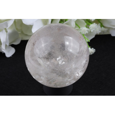 Křišťál koule 66 mm - mléčná průsvitná koule 417 g