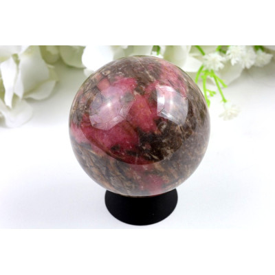 Koule rodonit 60 mm, 423 g - růžový kámen z Číny