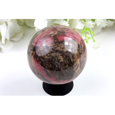 Koule rodonit 60 mm, 423 g - růžový kámen z Číny