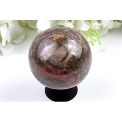 Koule rodonit 60 mm, 423 g - růžový kámen z Číny