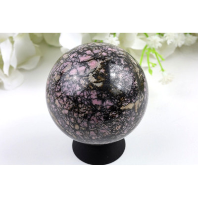 Koule rodonit č. 489 (60 mm) - Přírodní růžový kámen