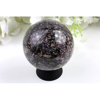 Koule rodonit č. 489 (60 mm) - Přírodní růžový kámen