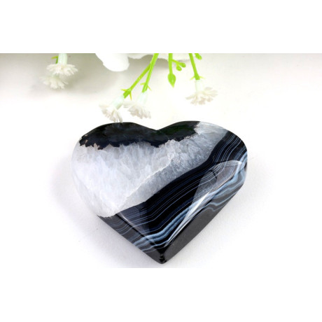 Srdce černý sardonyx 77g | Brazílie | levnemineraly.cz