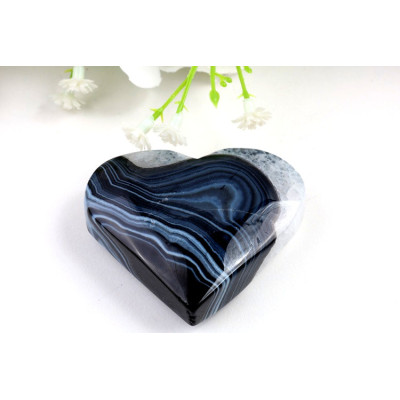 Srdce černý sardonyx 77g | Brazílie | levnemineraly.cz