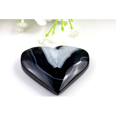 Srdce černý sardonyx č. 495 | 77 g | Levnemineraly