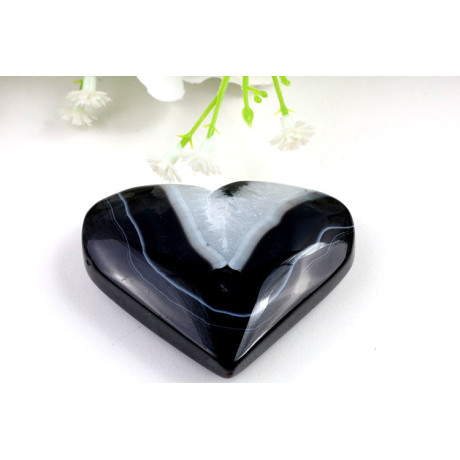 Srdce černý sardonyx č. 495 | 77 g | Levnemineraly