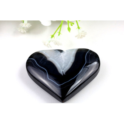 Srdce černý sardonyx č. 495 | 77 g | Levnemineraly