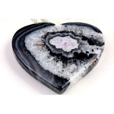 Srdce černý sardonyx 8.2 cm | Brazílie | Levné minerály