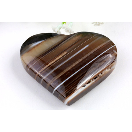 Srdce z hnědého achátu 72x63mm • Brazílie • Originál