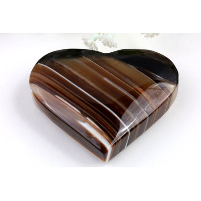 Srdce z hnědého achátu 72x63mm • Brazílie • Originál