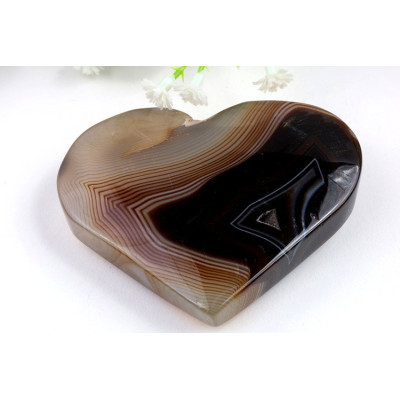 Srdce hnědý achát 137g - penízkovitý achát Brazílie