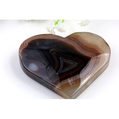 Srdce hnědý achát 137g - penízkovitý achát Brazílie